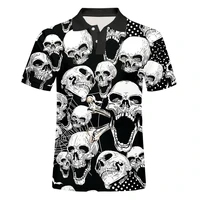 ifpd eu size hip hop 3d polo t shirt skull print mens polo shirts summer quality terror short sleeve harajuku top drop ship
