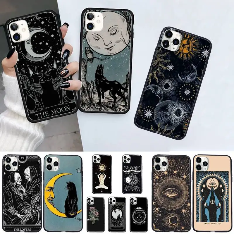 

Witches moon Tarot Mystery totem letter Phone Case for iPhone 11 12 pro XS MAX 8 7 6 6S Plus X 5S SE 2020 XR