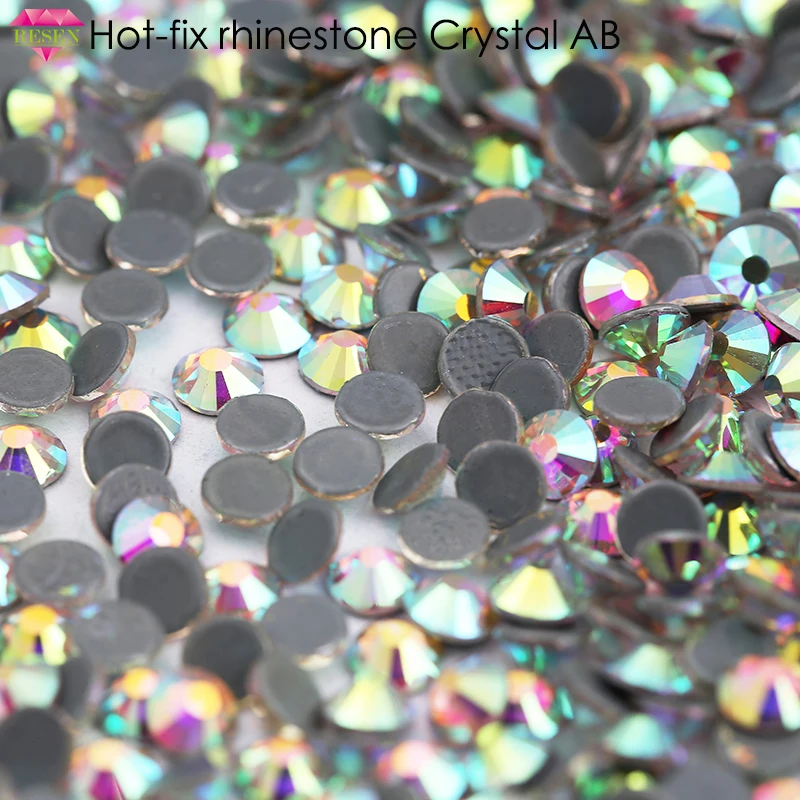 RESEN Glass Hot fix Rhinestones Iron On Crystal AB For Clothes SS3-SS40 back Hot-fix Flatback | Дом и сад