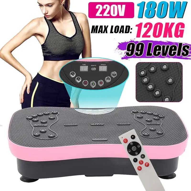

180W 99-Level Vibration Exercise Fitness Slim Vibration Machine Trainer Plate Platform Body Shaper Remote Control Body Trainer