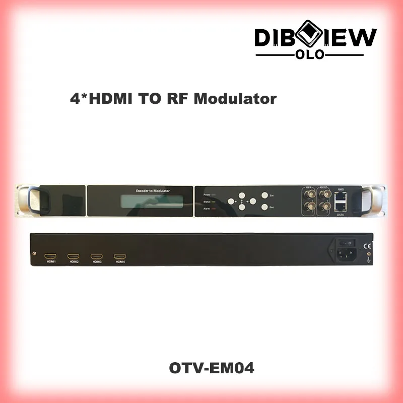 OTV-EM04 Digital TV 4Chs HDMI-Compatible Modulator With 4 RF DVB-C(QAM)/DVB-T/ATSC-T(8VSB)/ISDB-T/Tb Output Modulator