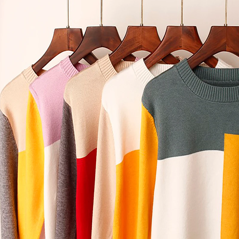 Sweater Women Spelling Multi-color Long Sleeve Cardigan Pullover Cashmere Chompas Para Mujer Свитер | Женская одежда