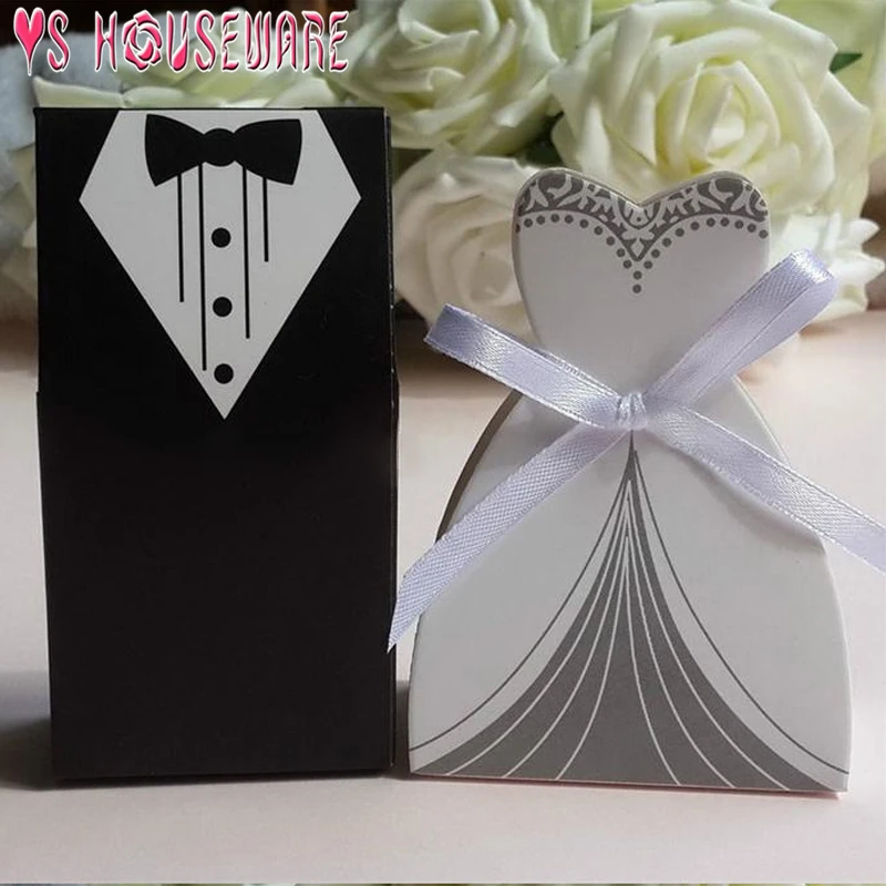 10 шт. свадебное украшение mariage casamento свадебный подарок чехол s смокинг для жениха платье ленточка на свадебные подарки конфетная Коробка Чехол для сахара