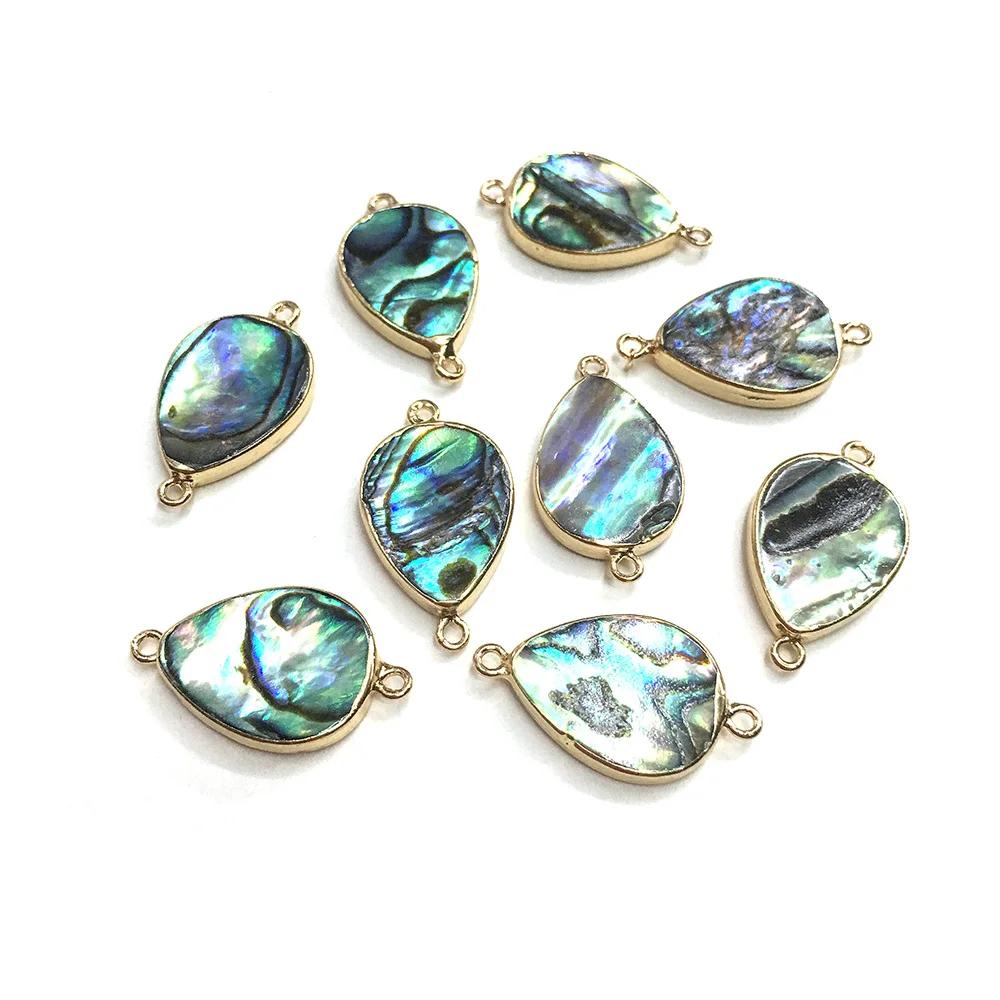 

Hot Sale Natural Drop-shaped Abalone Shell Boutique Connector Beads Making DIY Fashion Charm Necklace Jewelry Gift