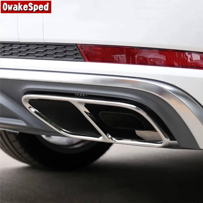 

Для Audi A4 B9 2019 седан стайлинга автомобилей выхлопные трубы украшение рамка серебристый хвост горло Модифицированная Крышка отделка 2 шт.