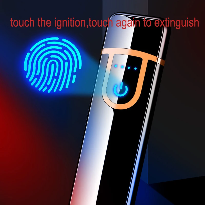 USB Умная Электронная зажигалка ветрозащитная металлическая зарядка