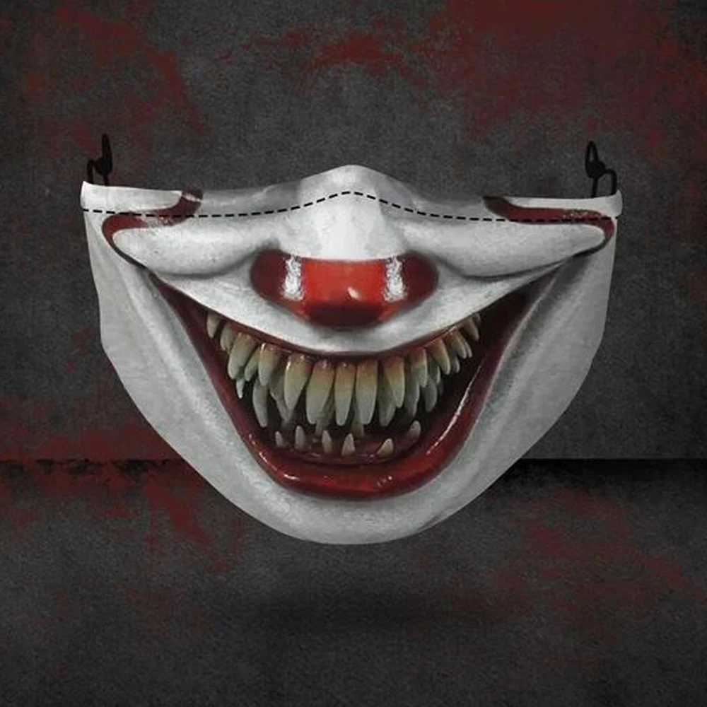 

1pc Creative Fashion Halloween Mouth Masks Funny Face-Protection Cycling Sports Breathable Adult Party Gift Mask Unisex