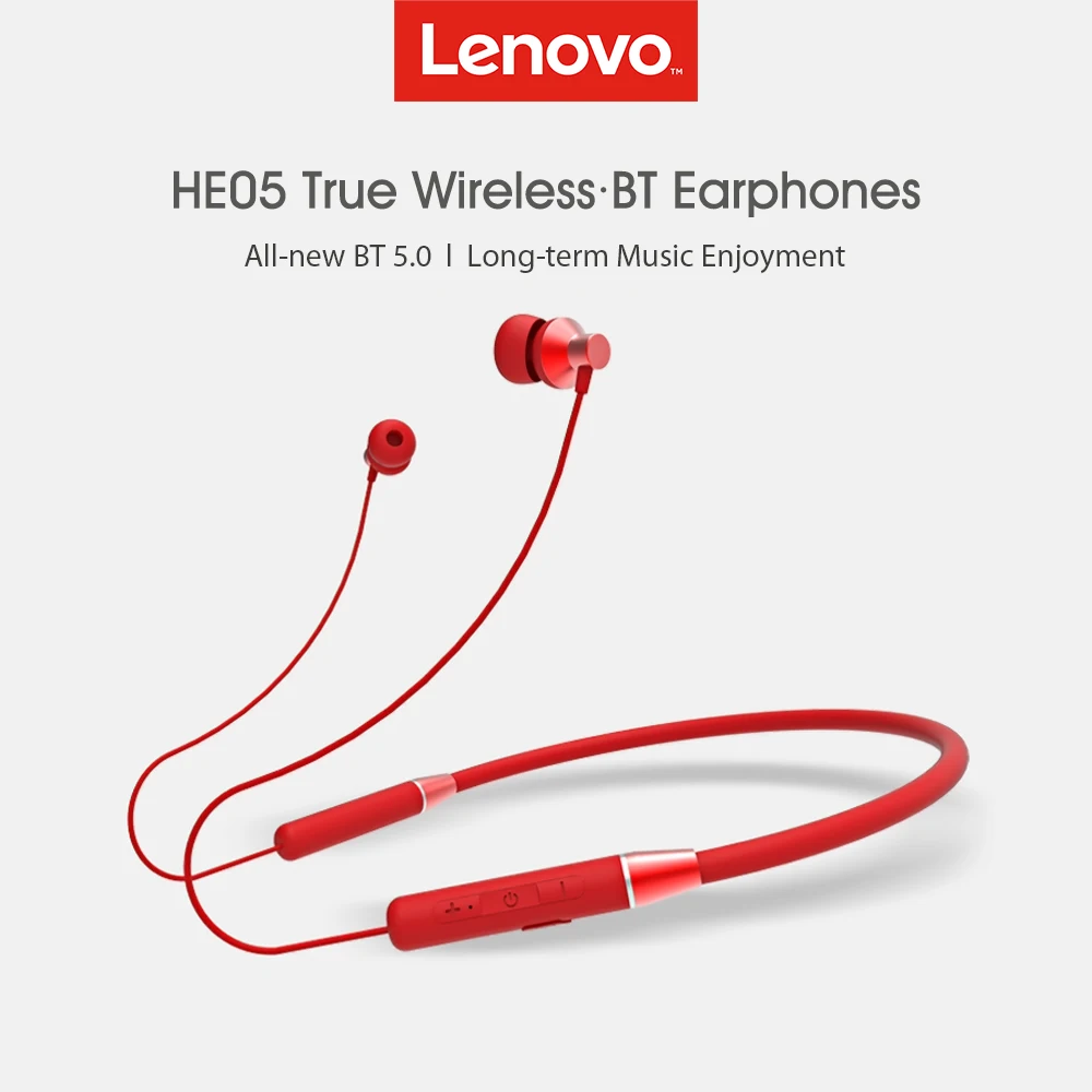 Наушники lenovo HE05 BT наушники BT5.0 Спортивная гарнитура с защитой от пота беспроводные наушники для бега с шумоподавлением магнитные наушники