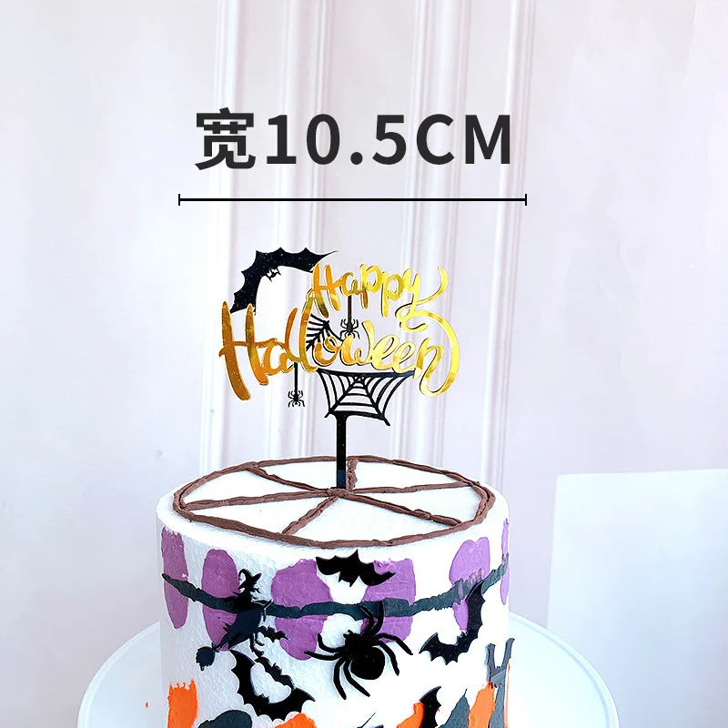 

1pcs Halloween Cake Topper Trick Or Treat Pumpkin Ghost Witch for Halloween Dessert Decoration Party Cake Flags Baking Supplies