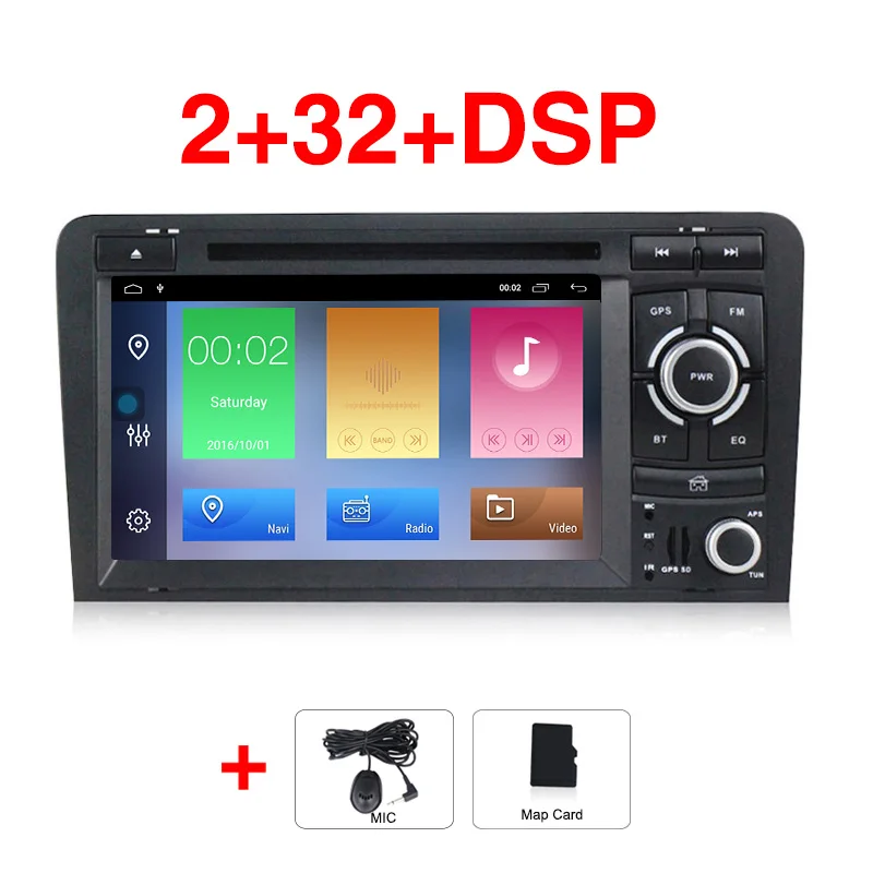 Car dvd Новинка! 2din 2+ 32G Android 9,1 автомобильный dvd-плеер gps навигация для Audi A3 S3 2003-2013 мультимедийный плеер радио FM wifi BT RDS CAN шина - Цвет: Car dvd