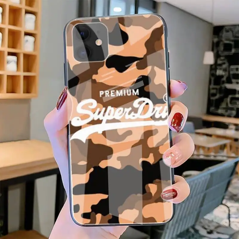 

British Street Fashion Brand Superdryer Tempered Glass For Iphone6plus 6S 7 7plus 8 X XS XSmax XR 11 12 Pro Max 12mini