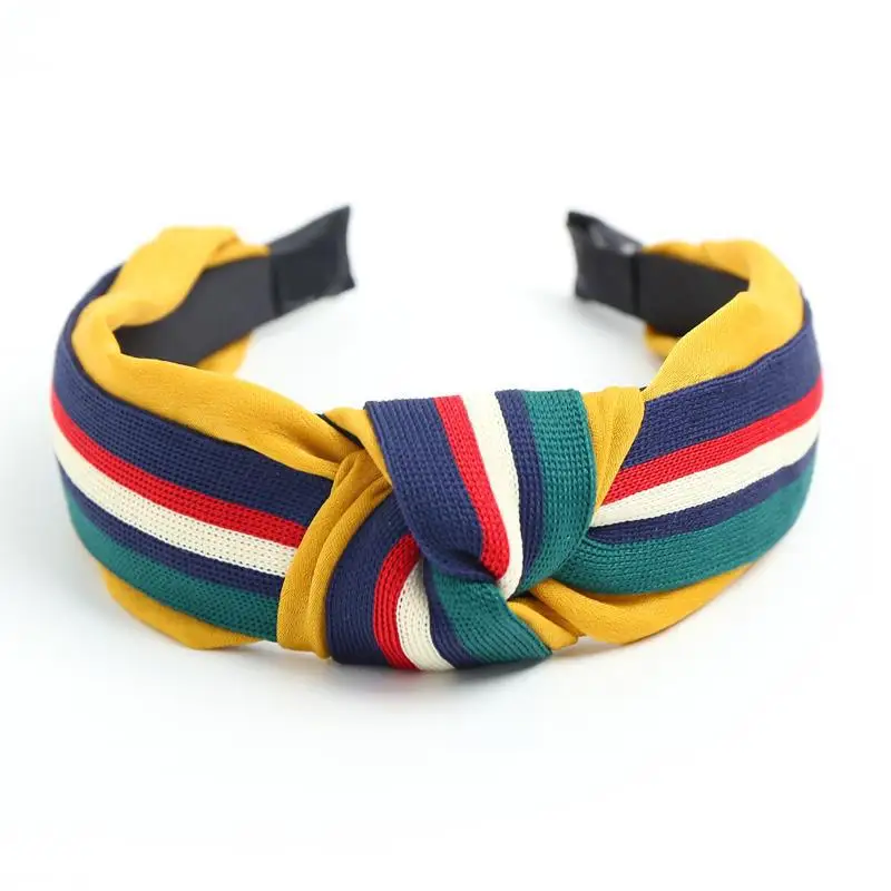 

Korean Style Creative Hair Band Double Color Matching Cross Knot Lady Hair Hoop Versatile Fabric Wide Edge Head Buckle for Women