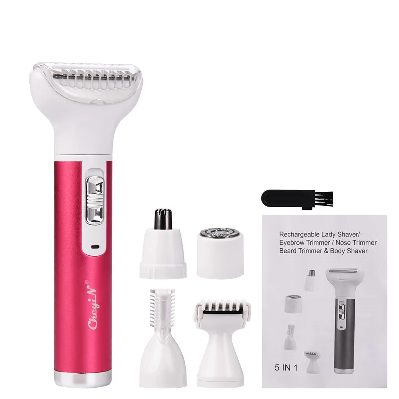 

5 In 1 Electric Women Hair Removal Nose Trimmer USB Rechargeable Lady Shaver Eyebrow Trimmer Female Razor Clipper Epilator