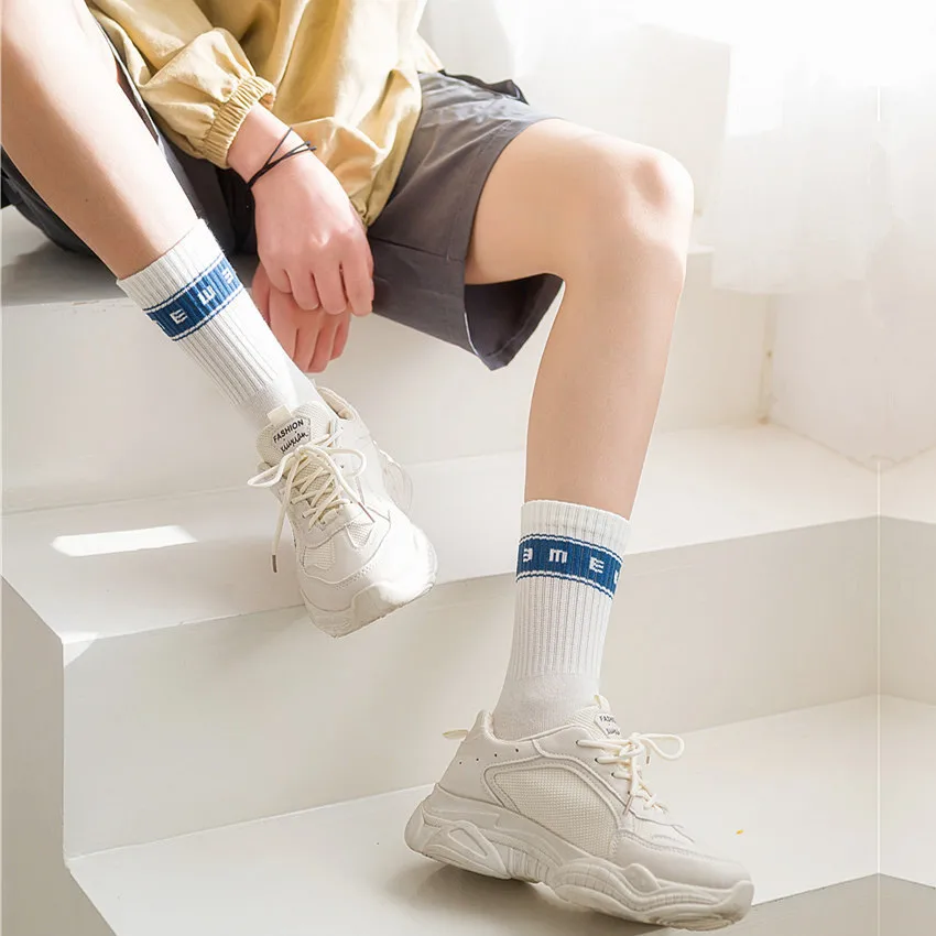 

Dreamlikelin Autumn New Sports Basketball Socks Women's Cotton Socks Girls Letter Print Middle Tube Socks