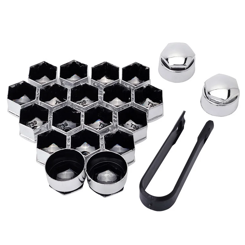 NS Modify 20pcs 17mm Car Tyre Wheel Hub Covers Wheel Nut Bolt Head Cover Cap Locking Caps For Audi A4 A5 A6 Q3 Q5