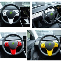 for tesla model 3 17 22 model y integrated steering wheel stitch on wrap cover trim sticker 4 colors