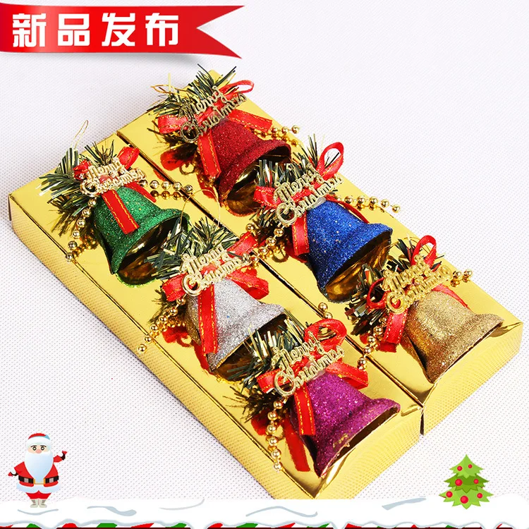 

12 Pcs/Set Christmas Bell Xmas Tree Decoration All Colors Colorful Christmas Decorative Bells Hanging Pendant Decor
