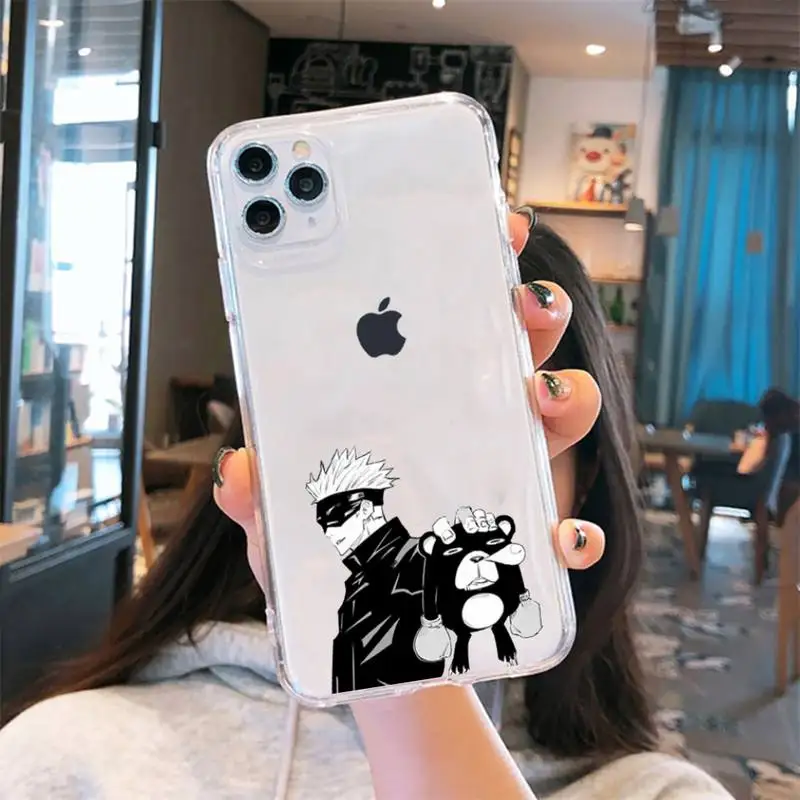 

Anime Jujutsu Kaisen Phone Case Transparent for iPhone 6 7 8 11 12 s mini pro X XS XR MAX Plus cover funda shell