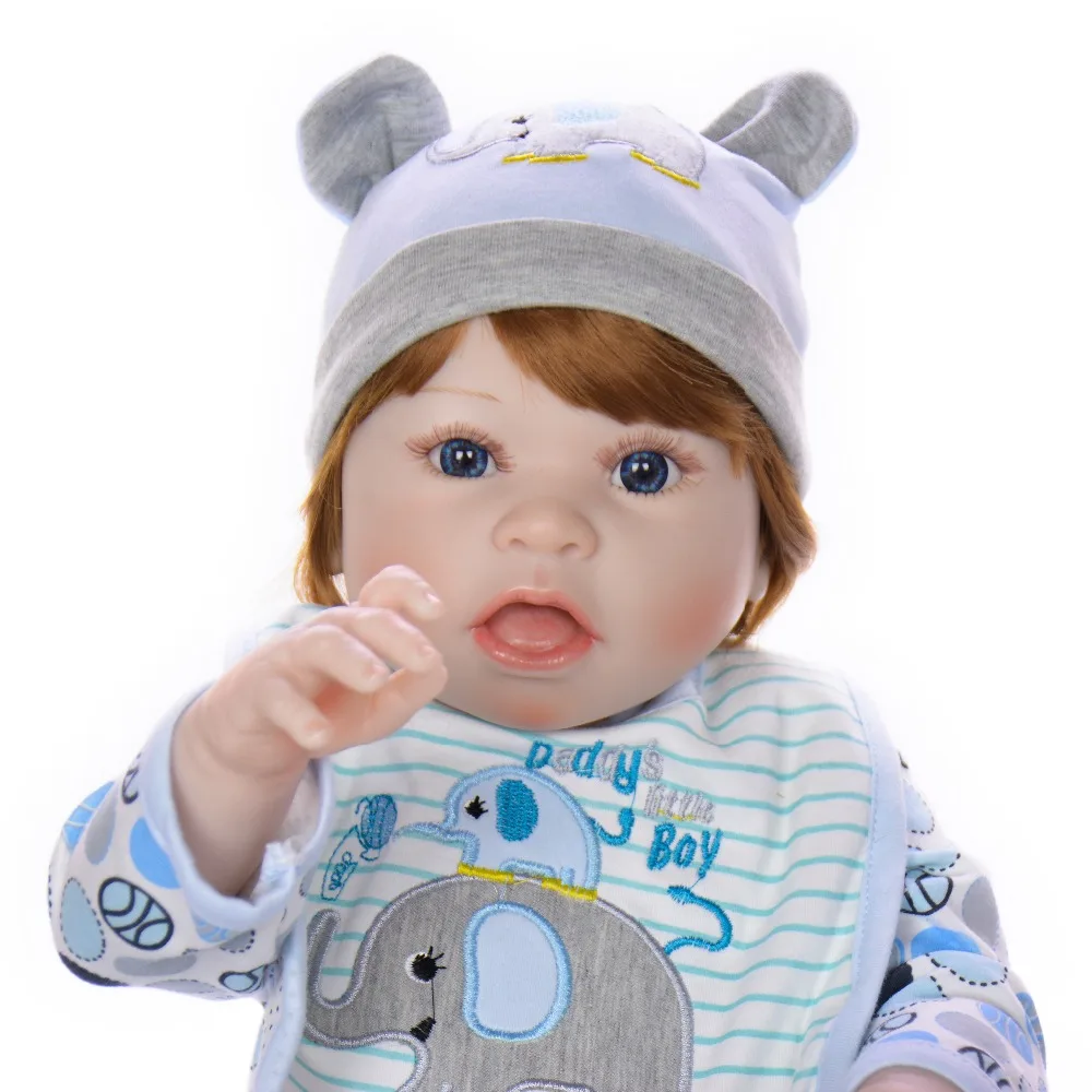 Кукла для новорожденных 22 дюйма полностью силиконовая Реалистичная детей |