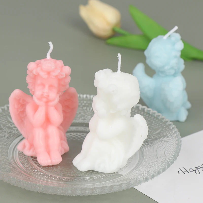1 шт. реквизит для фотосъемки ручная работа милый бездымный Ангел свеча фитиль