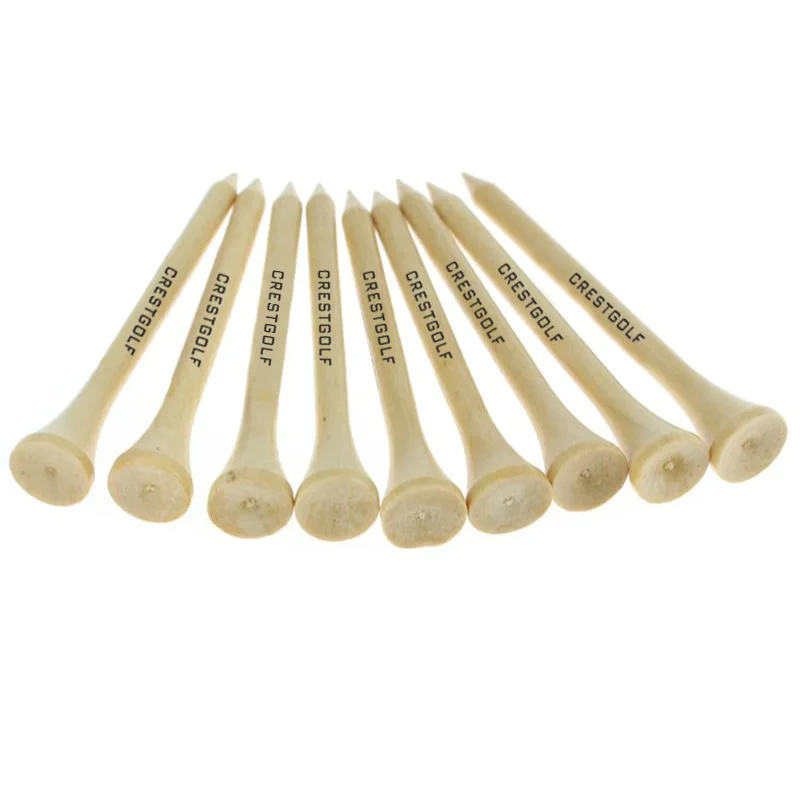 Crestgolf OEM Wholesale Custom Logo Printed Accept Wooden Golf Tees 83mm, 70mm, 54mm 6 colors Available 1000pcs/lot