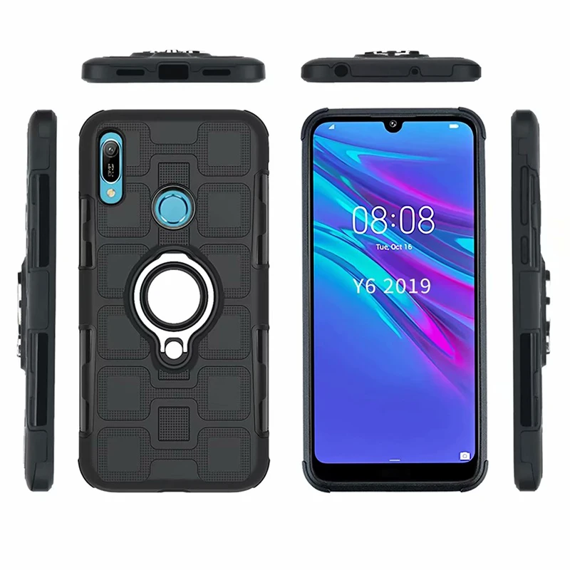 Бронированный противоударный чехол для huawei Y5 Y6 Y7 Y9 Prime 2018 2019 крышка Роскошные два