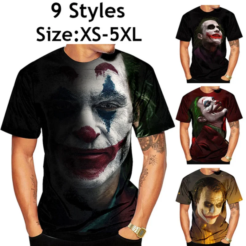 

Футболка с 3D-принтом клоуна из фильма Летняя мужская и женская смешная футболка костюм на Хэллоуин для пары с коротким рукавом