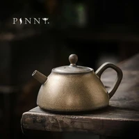 pinny ceramic 180ml retro gold glaze teapot vintage japanese style kung fu tea pot pottery pigmented drinkware