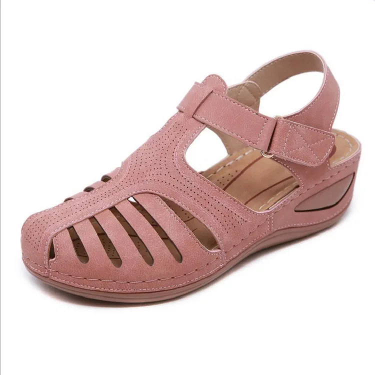 

2020 Summer Flat Sandals Woman Ladies Fashion Leather Flat Solid Peep Toe Sandals Women Sandalias Zapatos De Mujer Plus Size