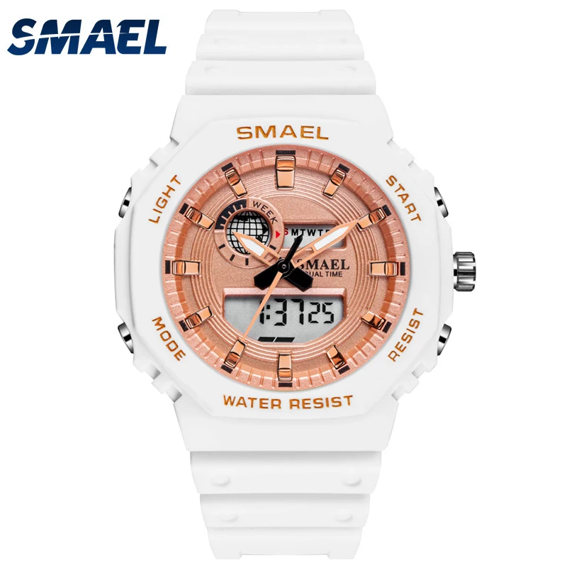 

SMAEL Man Watch Sports 50M Waterproof Running Stopwatch Fashion Women Ladies Clocks Double Movement Men's Watches Reloj Hombre