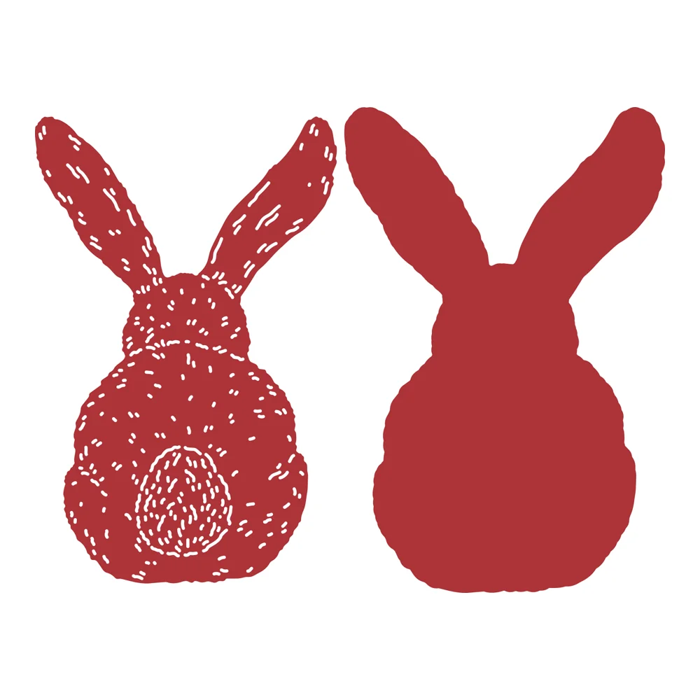 

2021 New Crafting Two Red Rabbits Blush Metal Cutting Dies Scrapbook Paper Diary Decoration Embossing Template Diy Make Albums