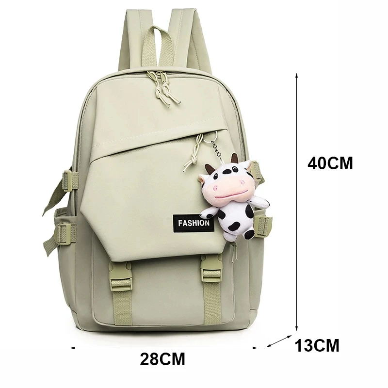 Высококачественный рюкзак с пряжкой для молодых леди однотонный из ткани