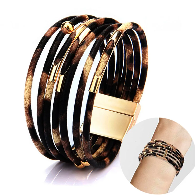 Новый ювелирный браслет в стиле бохо кожаный многослойный богемном с