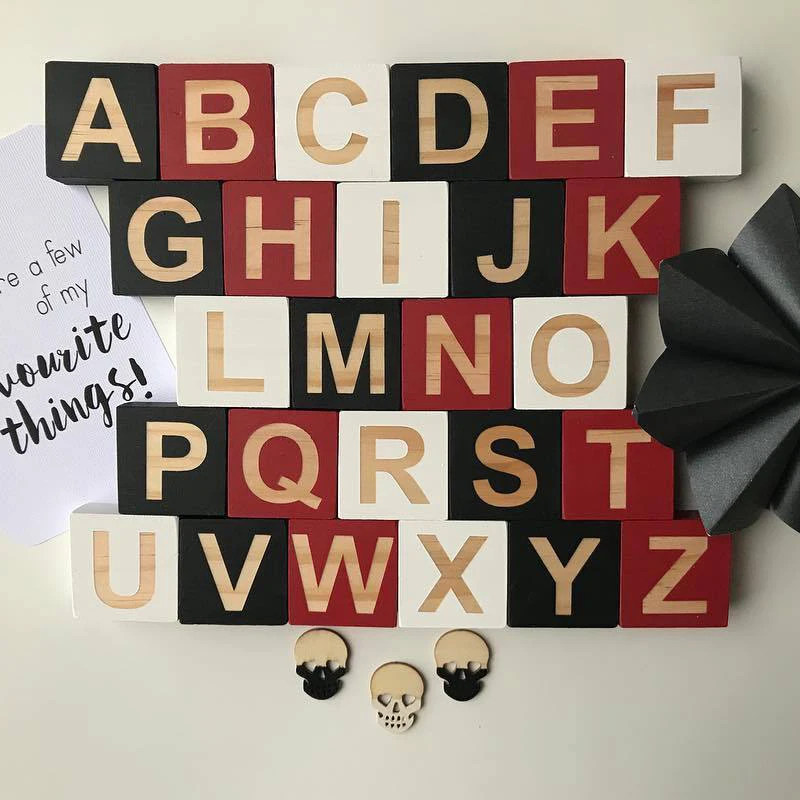 5x5 см большие деревянные буквы алфавита кубики квадратные английские блоки ABC