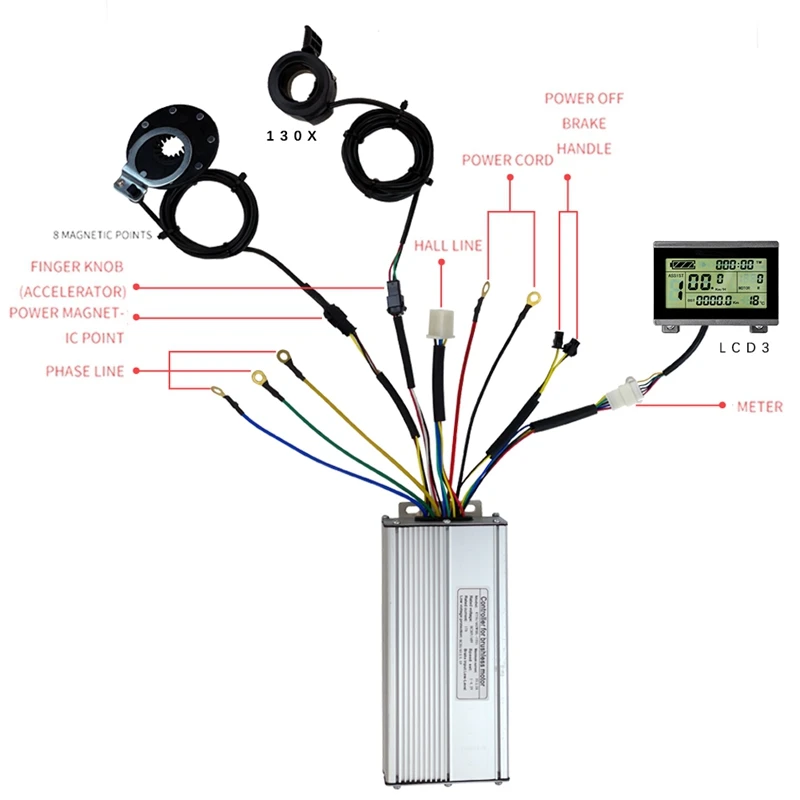 Dropship-36V/48V 1500W 35A Electric Bicycle Sine Wave Controller KT LCD3 Display&ampThumb Throttle and Sensor SM Accessories | Спорт и