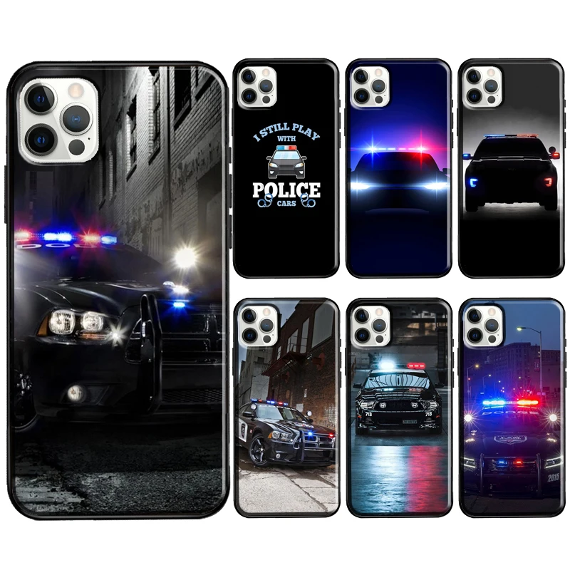 Полицейские машины светится ночью чехол для iPhone X XR XS макс 7 8 Plus SE 2020 12 11 Pro Max мягкий