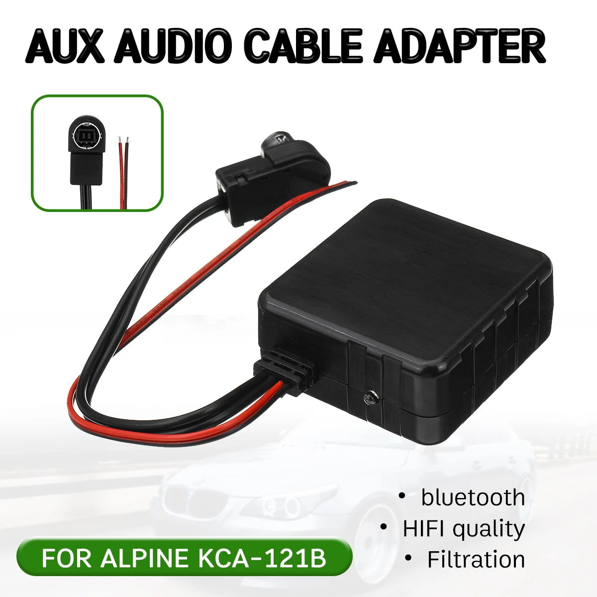 

bluetooth Aux Receiver Cable Adapter Hifi Quality for ALPINE KCA-121B for ALPINE 9887/105/117/9855/305S Audio Head Unit