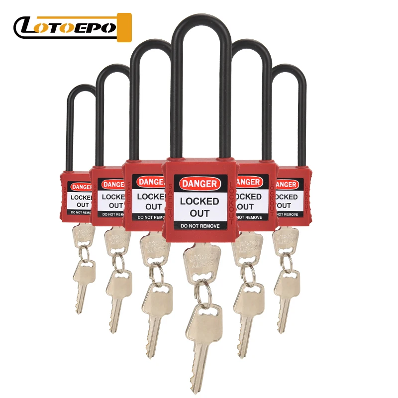 

EP-8551L 76mm Insulation Safety padlock- Five Colors - 6 Pack - Keyed Different - OSHA Compliant Loto Locks with 2 Key Per Lock