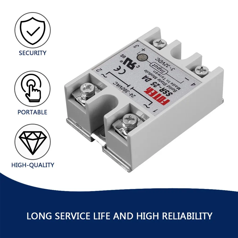 Твердотельный релейный модуль SSR 25DA 25A /250V 3 32V DC вход 24 380VAC выход|Реле| |