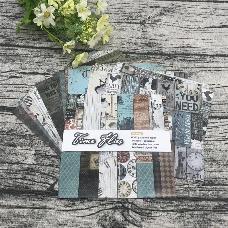 Бумажная упаковка для скрапбукинга 24 листа 6 дюймов | Дом и сад