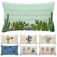 80hot30cm x 50cm pillow case washmachine washable multi purpose polyester cactus printing cushion cover for daily life