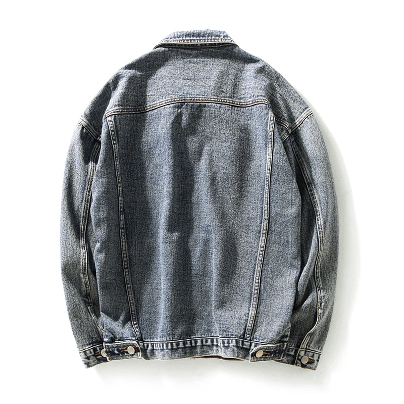 

Autumn and winter new men's large size denim jacket washed denim jacket