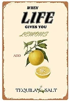 metal tin sign wall decor when life gives you lemons add tequila salt funny vintage tin sign wall plaque poster