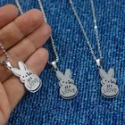 Корейская Мода Kpop Любовь Кролик подвеска ожерелья бусины для женщин мужчин Шейная цепь из нержавеющей стали Очаровательная фотография