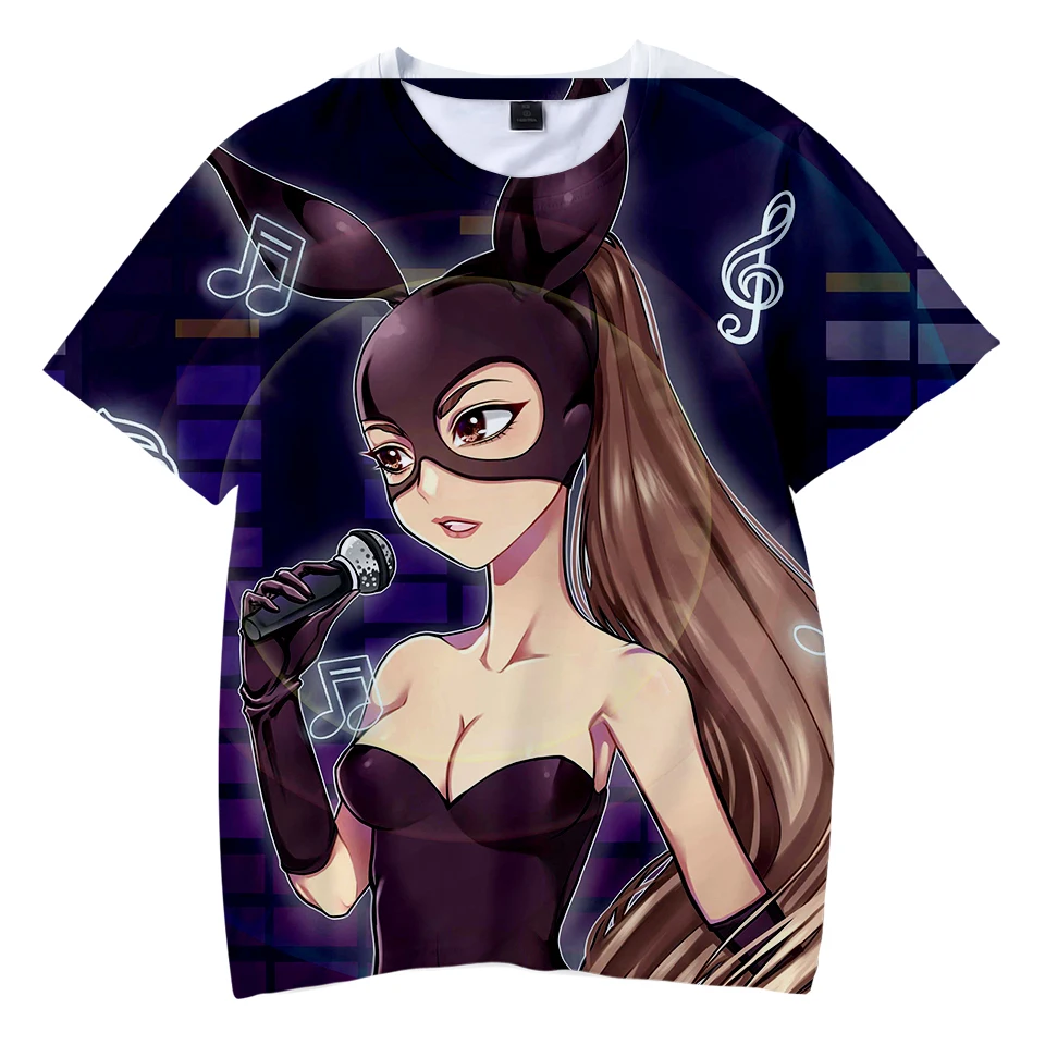 Футболка с 3D принтом «Thank you next Ariana Grande», милая Повседневная модная летняя футболка с круглым вырезом и короткими рукавами для детей