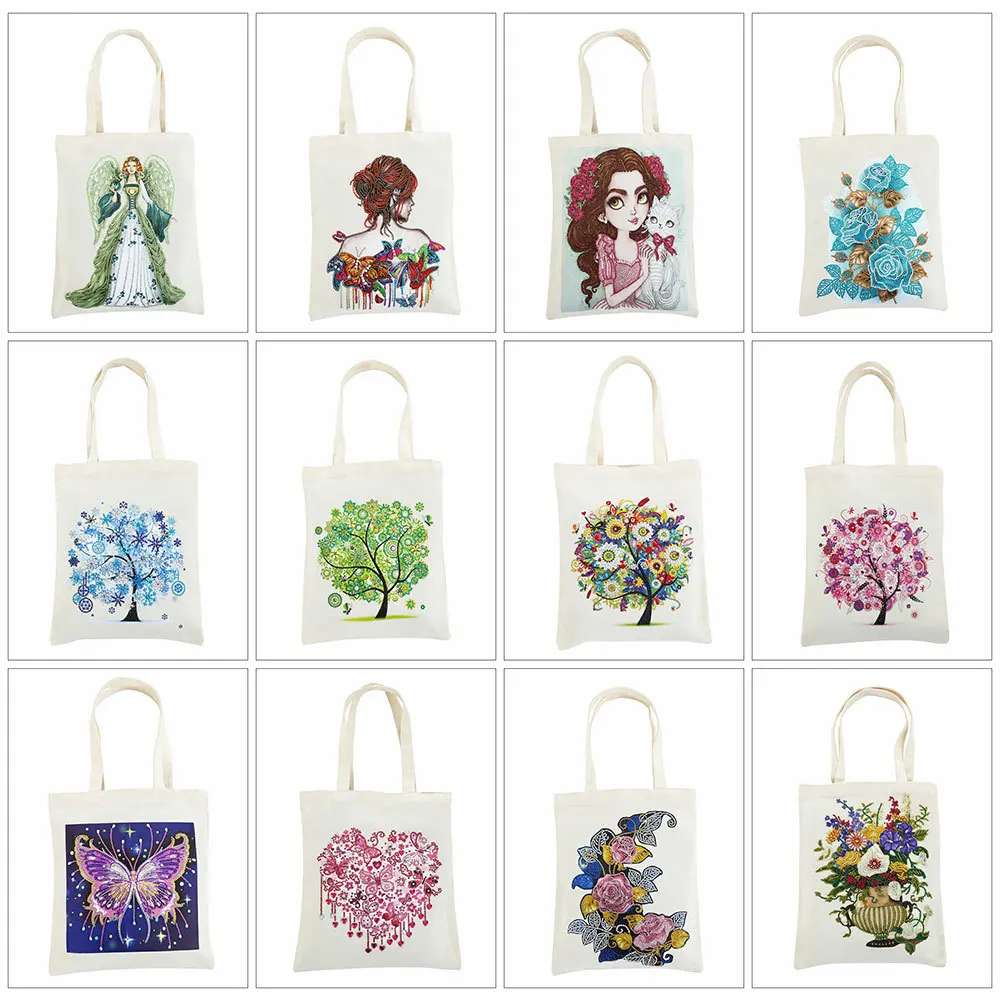 

HUACAN 5D DIY Special Shaped Diamond Painting Tote Bag Diamond Embroidery Sale Tree Flower Mosaic Handmade Gift