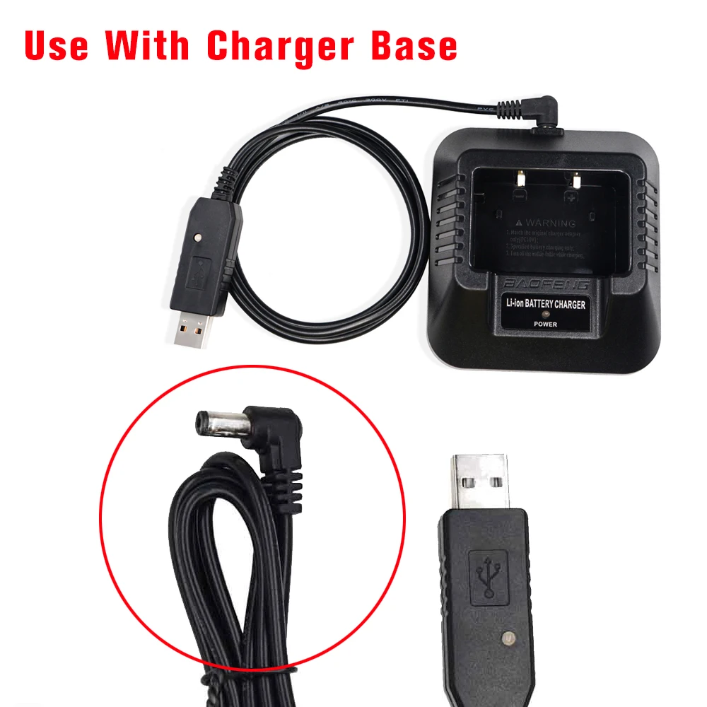 Baofeng иди и болтай Walkie Talkie “иди зарядка через USB кабель провод шнур для bf uv5r/UV 82/UV 5R