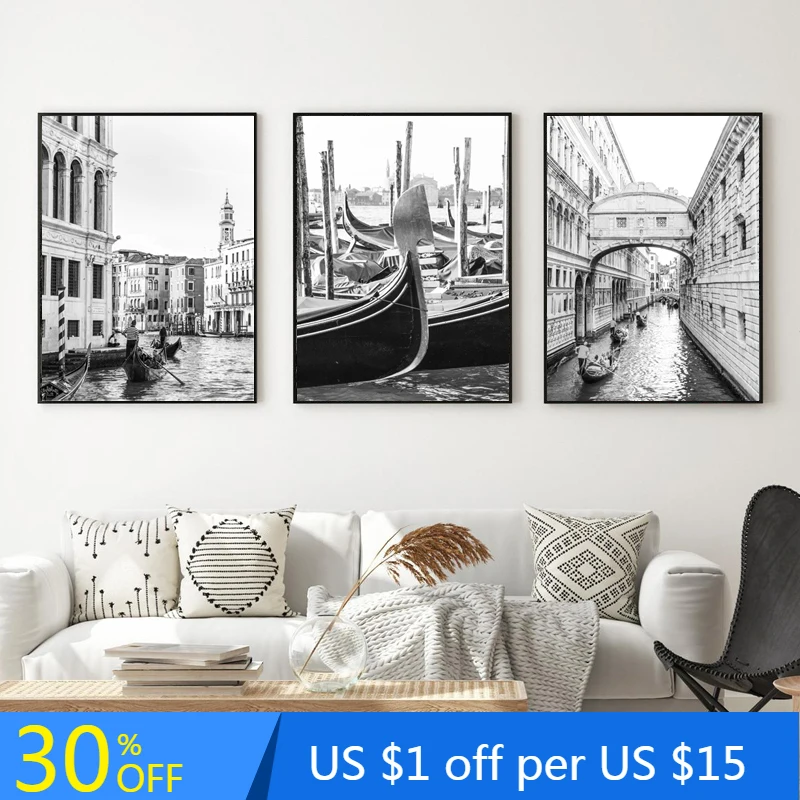 Плакаты для фотографий Венецианская улица настенные картины на холсте в стиле