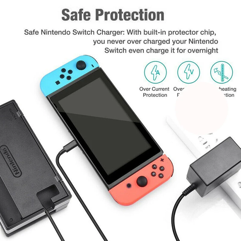 DATA FROG EU/US Plug Adapter Charger for Switch OLED Travel Charger Compatible-Nintendo Switch Console Charging USB Type C Power images - 6