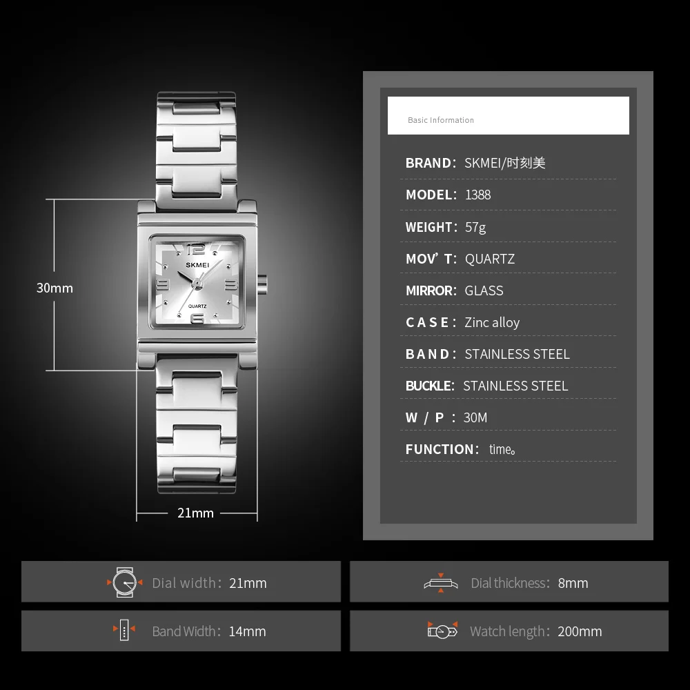 

SKMEI Top Brand Watch For Women Dress Fashion Luxury Quartz Stainless Steel Bracelet Crystal Watches Ladies Relogio Feminino